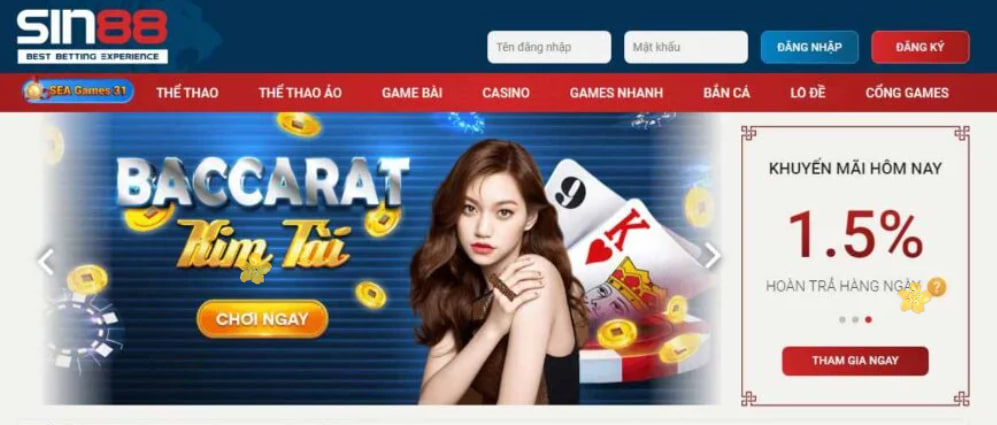 Sin88 – Sự lựa chọn hàng đầu cho trải nghiệm casino đổi thưởng