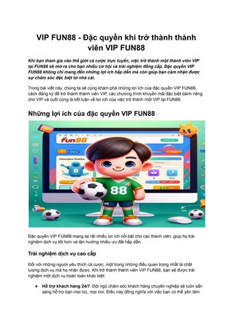 Tham gia Fun88 VIP ngay, khám phá thế giới cá cược trực tuyến và sòng bạc đẳng cấp!